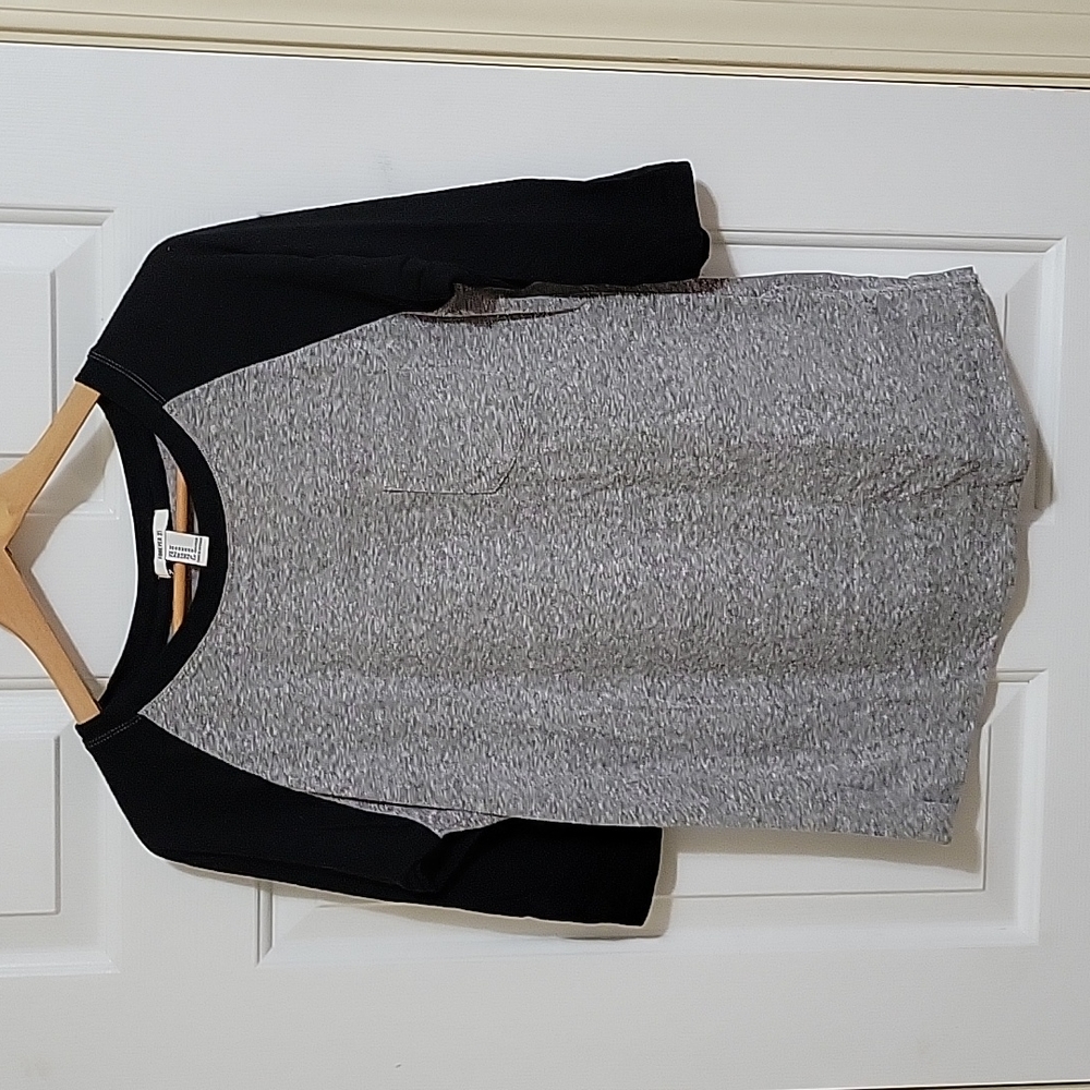 Basic baseball tee, forever 21, M, grey/black